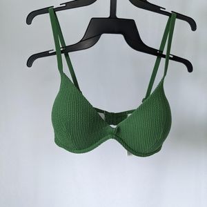 PINK Victoria's Secret Green Textured Bikini Top